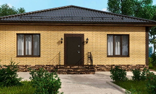 Проекты одноэтажных домов из кирпича | СТРОЙСЕРВИС - Омск от 3580 рублей
